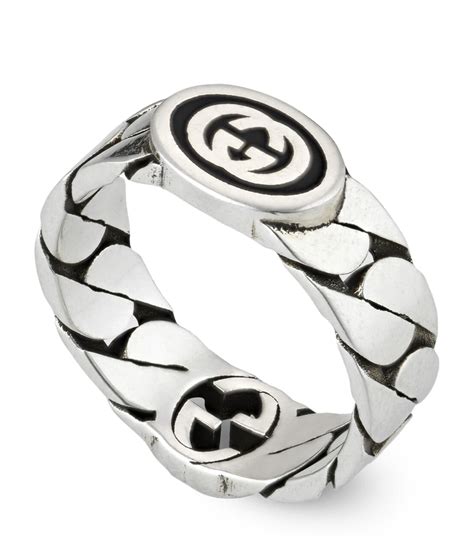 interlocking g ring in silver gucci|Gucci interlocking g silver ring.